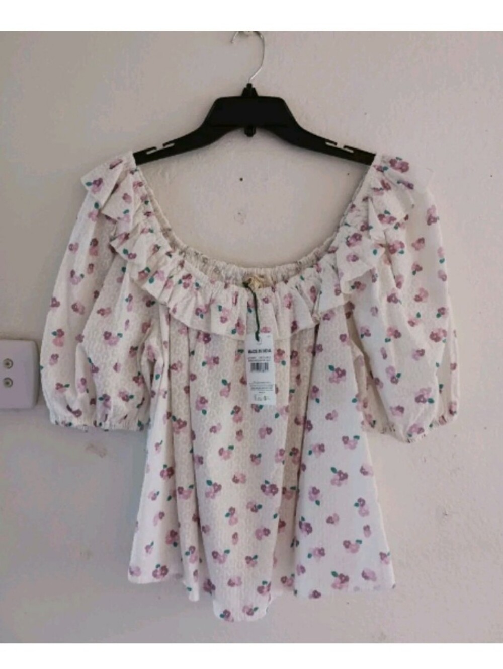 Barbour‎ Women's Off The Shoulder Floral Cotton Top